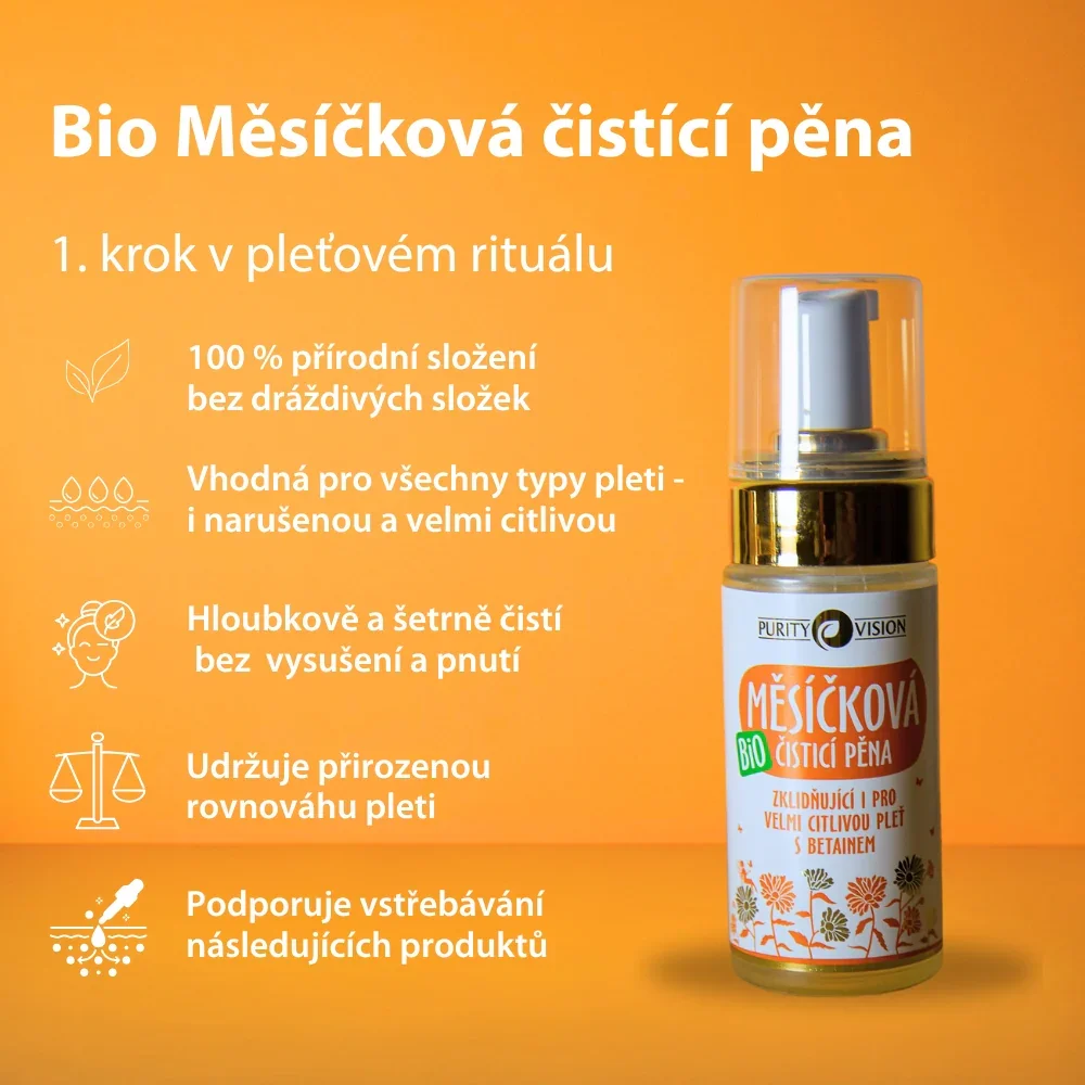Purity Vision Nagietkowa pianka oczyszczająca (90 ml) – także do bardzo wrażliwej skóry