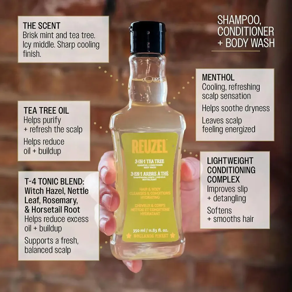 Szampon-Odżywka-Żel do mycia ciała 3 w 1 Tea Tree dla mężczyzn 350 ml