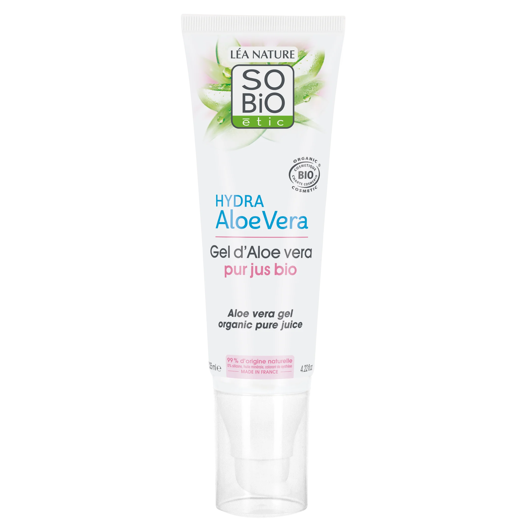 SO’BiO étic Żel Aloe vera - hipoalergiczny BIO (125 ml) - intensywne nawilżenie i ukojenie skóry