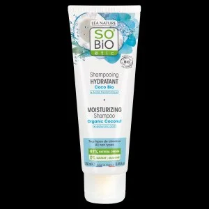 SO’BiO étic Szampon nawilżający BIO z kokosem i kwasem hialuronowym (250 ml) – do wszystkich typów włosów