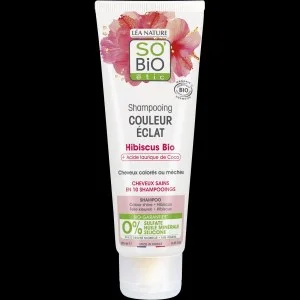 SO’BiO étic Szampon do włosów farbowanych i rozjaśnianych z hibiskusem BIO (250 ml) – utrzymuje żywy kolor
