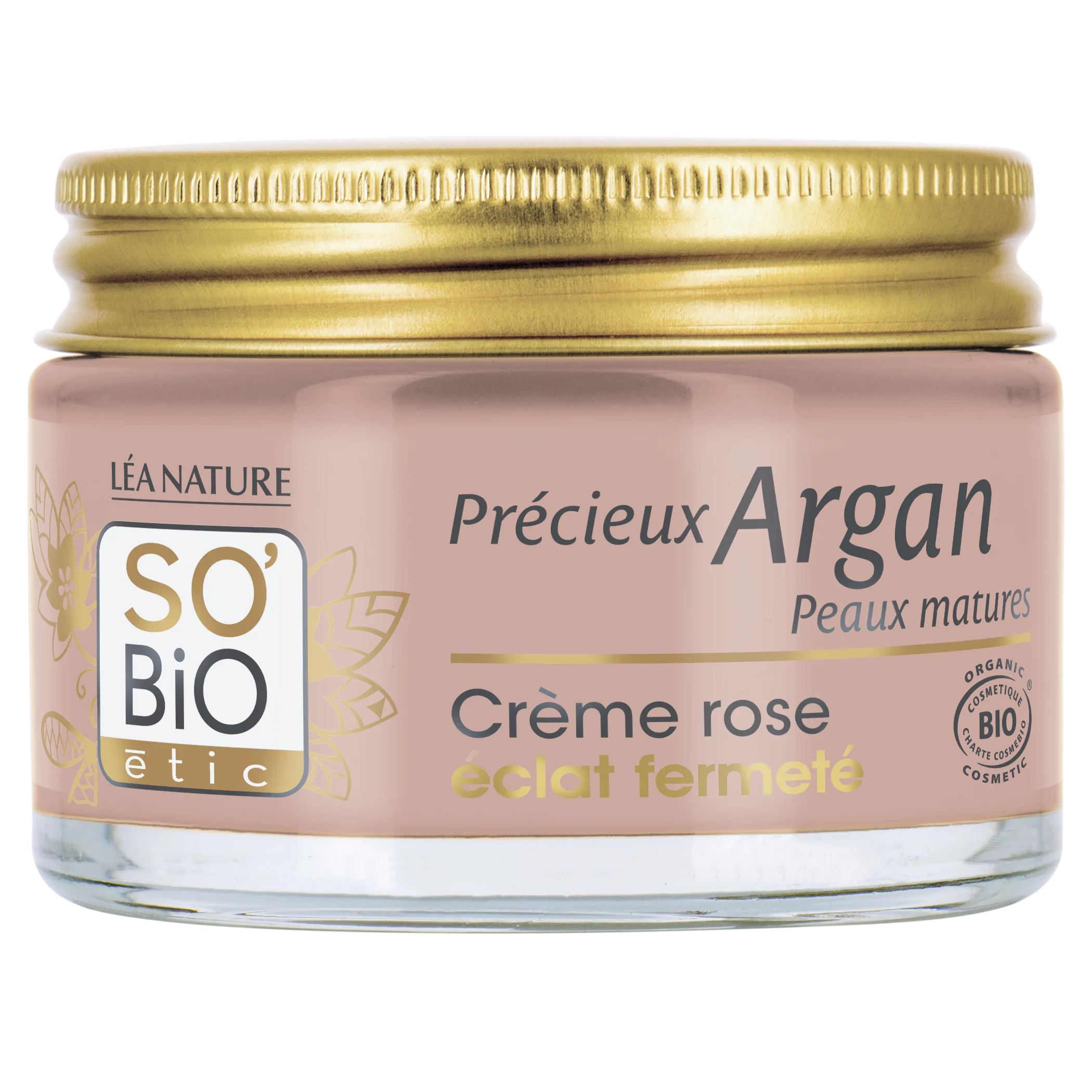 SO’BiO étic Anti-age Precieux Argan Różowy krem na dzień ujędrniający GOLD BIO (50 ml) - ujędrnia i rozświetla skórę