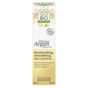 SO’BiO étic Anti-Age Precieux Argan Wygładzająca pielęgnacja okolic oczu GOLD BIO (15 ml) - idealna do skóry dojrzałej