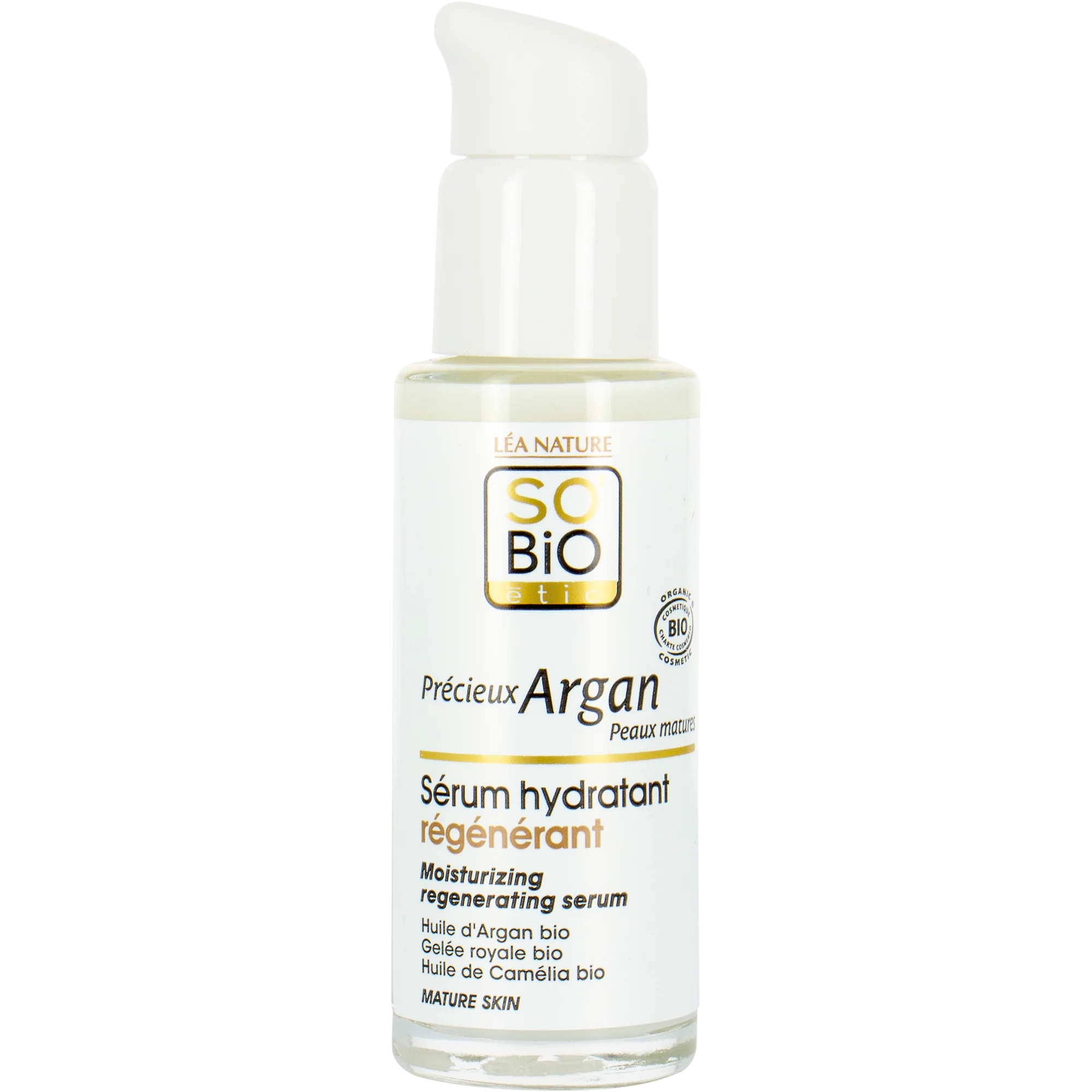 SO’BiO étic Anti-Age Precieux Argan Sérum nawilżające i regenerujące GOLD BIO (30 ml) - z kwasem hialuronowym