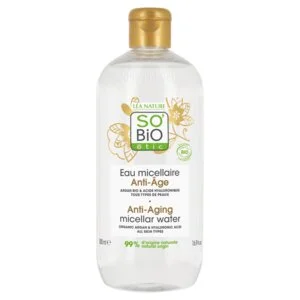 SO’BiO étic Anti-Age Precieux Argan Woda micelarna Anti-Age z kwasem hialuronowym BIO (500 ml) - z kwasem hialuronowym
