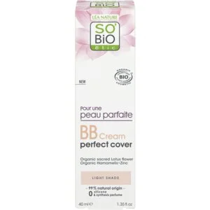 SO’BiO étic Krem BB dla doskonałej cery - odcień Light BIO (40 ml) - z ekstraktem z kwiatu lotosu