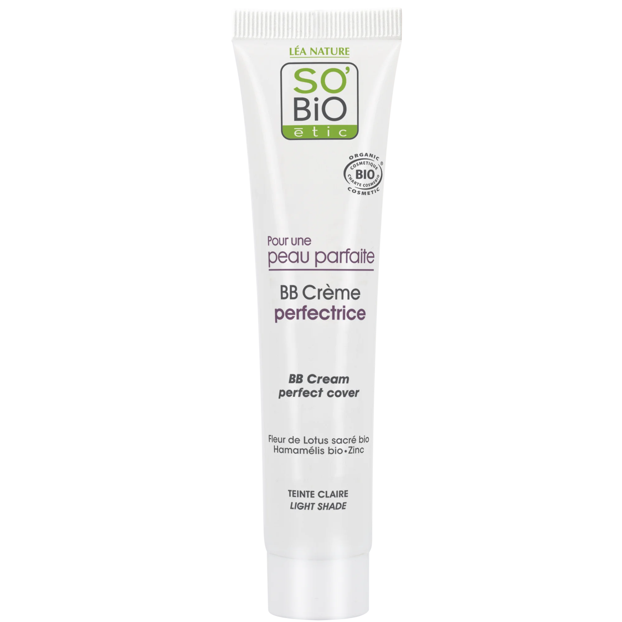 SO’BiO étic Krem BB dla doskonałej cery - odcień Light BIO (40 ml) - z ekstraktem z kwiatu lotosu