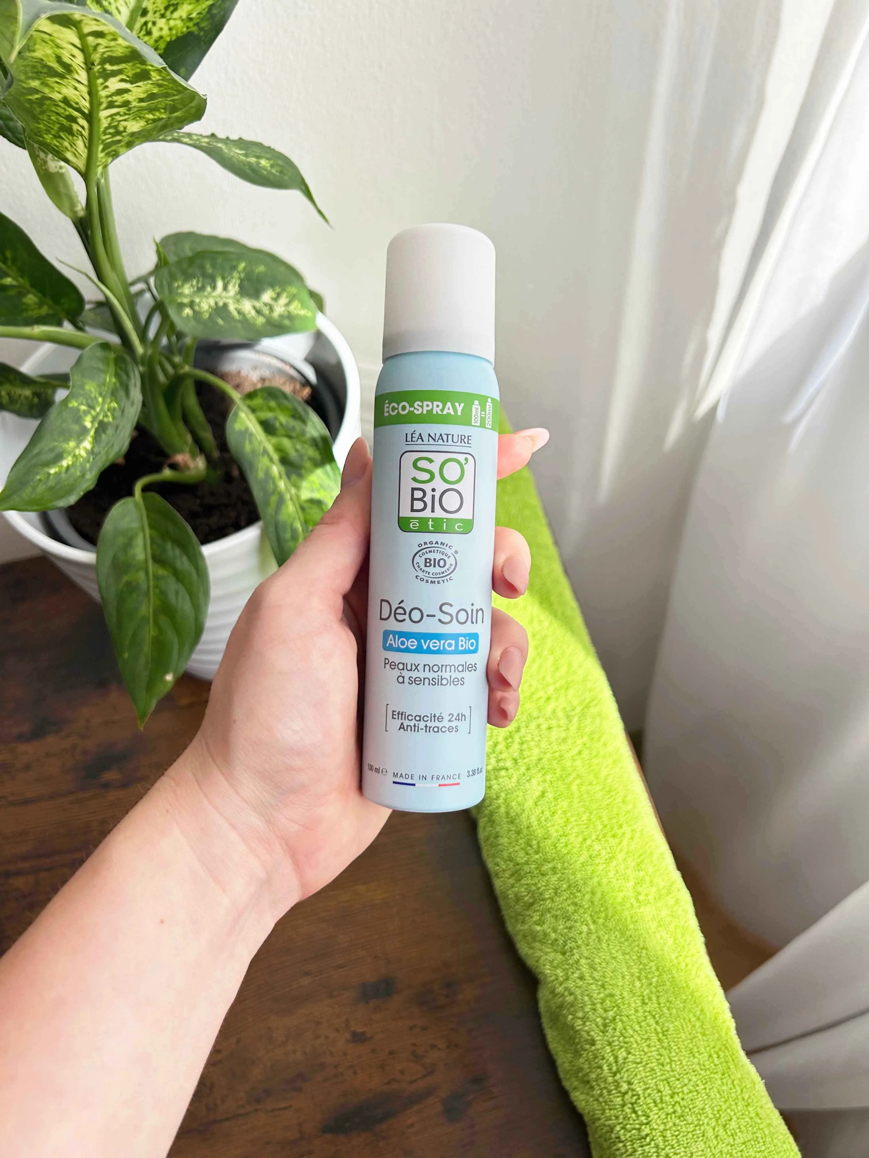 SO’BiO étic Dezodorant naturalny ECO SPRAY 24h - Aloe vera BIO (100 ml) - skuteczny aż do 24 godzin