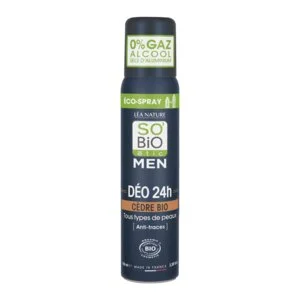 SO’BiO étic Dezodorant naturalny ECO SPRAY 24h MEN - cedr BIO (100 ml) - skuteczny aż do 24 godzin