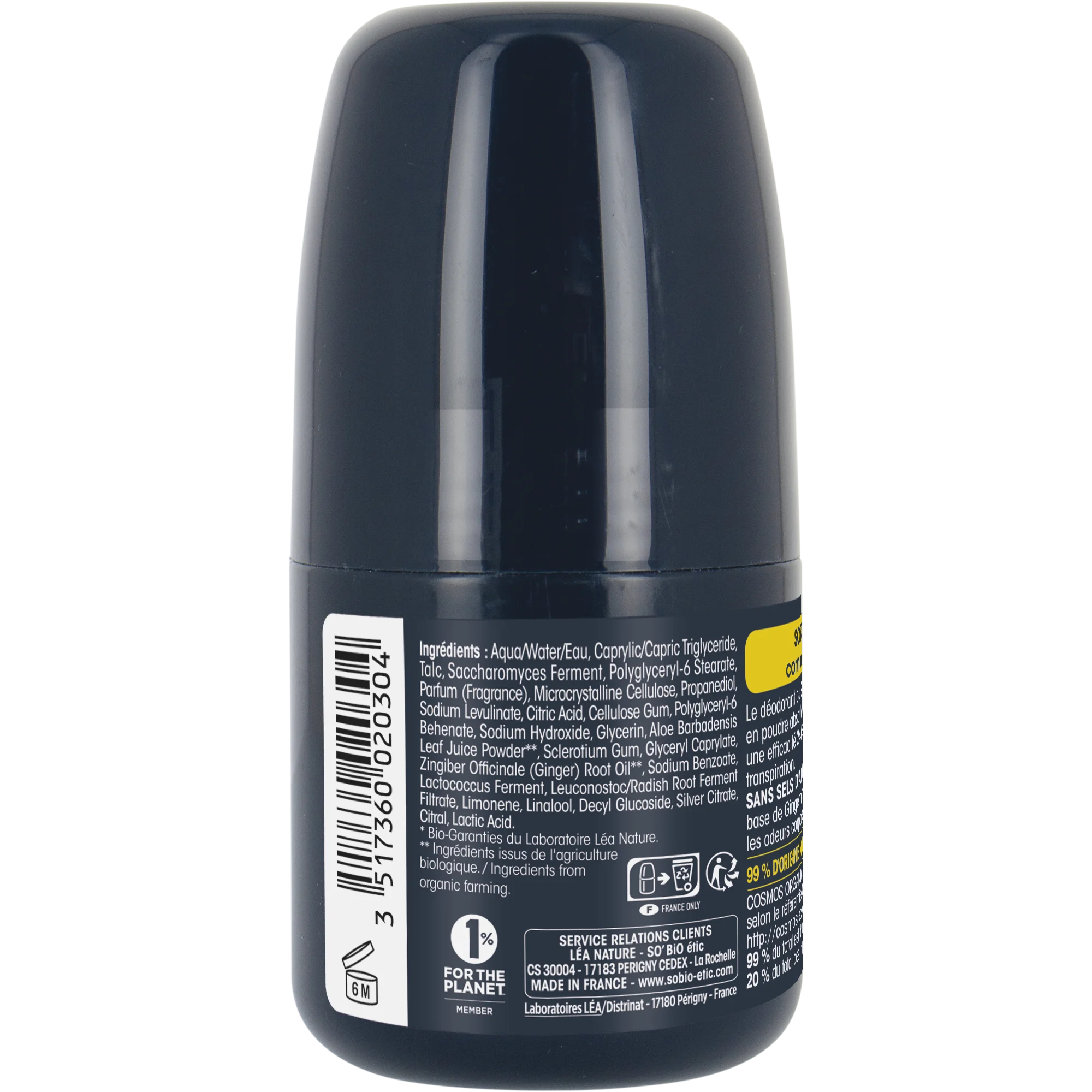 SO’BiO étic Dezodorant roll-on 24h MEN – imbir BIO (50 ml) – skuteczny do 24 godzin