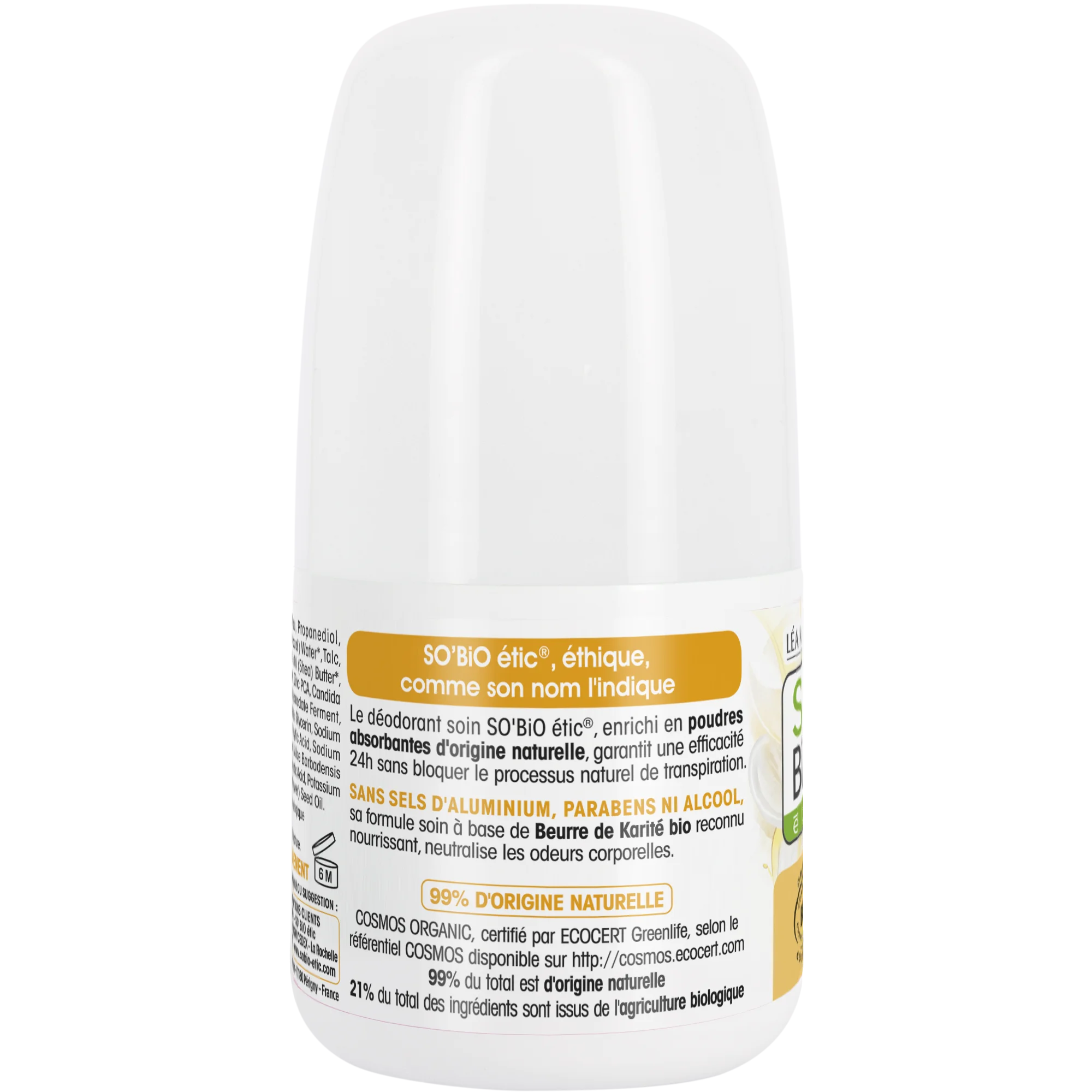 SO’BiO étic Dezodorant roll-on 24h Nutrition+ z masłem karité BIO (50 ml) - skuteczny aż do 24 godzin