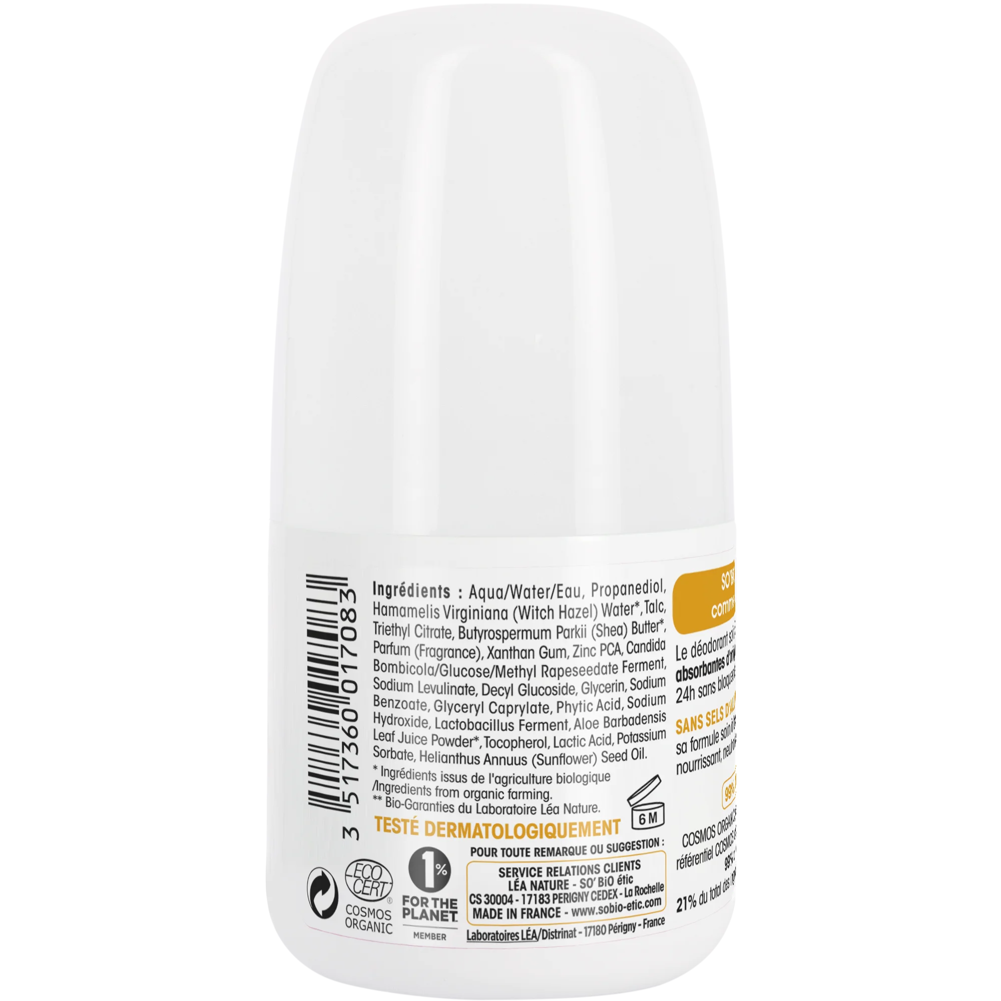SO’BiO étic Dezodorant roll-on 24h Nutrition+ z masłem karité BIO (50 ml) - skuteczny aż do 24 godzin