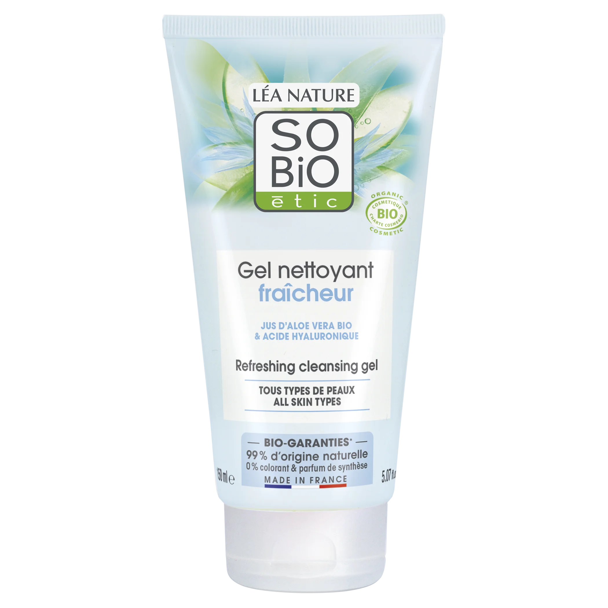 SO’BiO étic Żel myjący nawilżający Aloe vera BIO (150 ml) - do wszystkich typów skóry