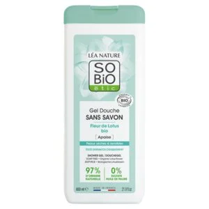 SO’BiO étic Żel pod prysznic BEZ MYDŁA z kwiatem lotosu BIO (650 ml) - idealny do skóry suchej i wrażliwej