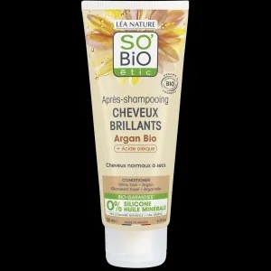 SO’BiO étic Odżywka arganowa nadająca blask - do włosów normalnych i suchych BIO (200 ml) - pozostawia włosy lśniące i miękkie