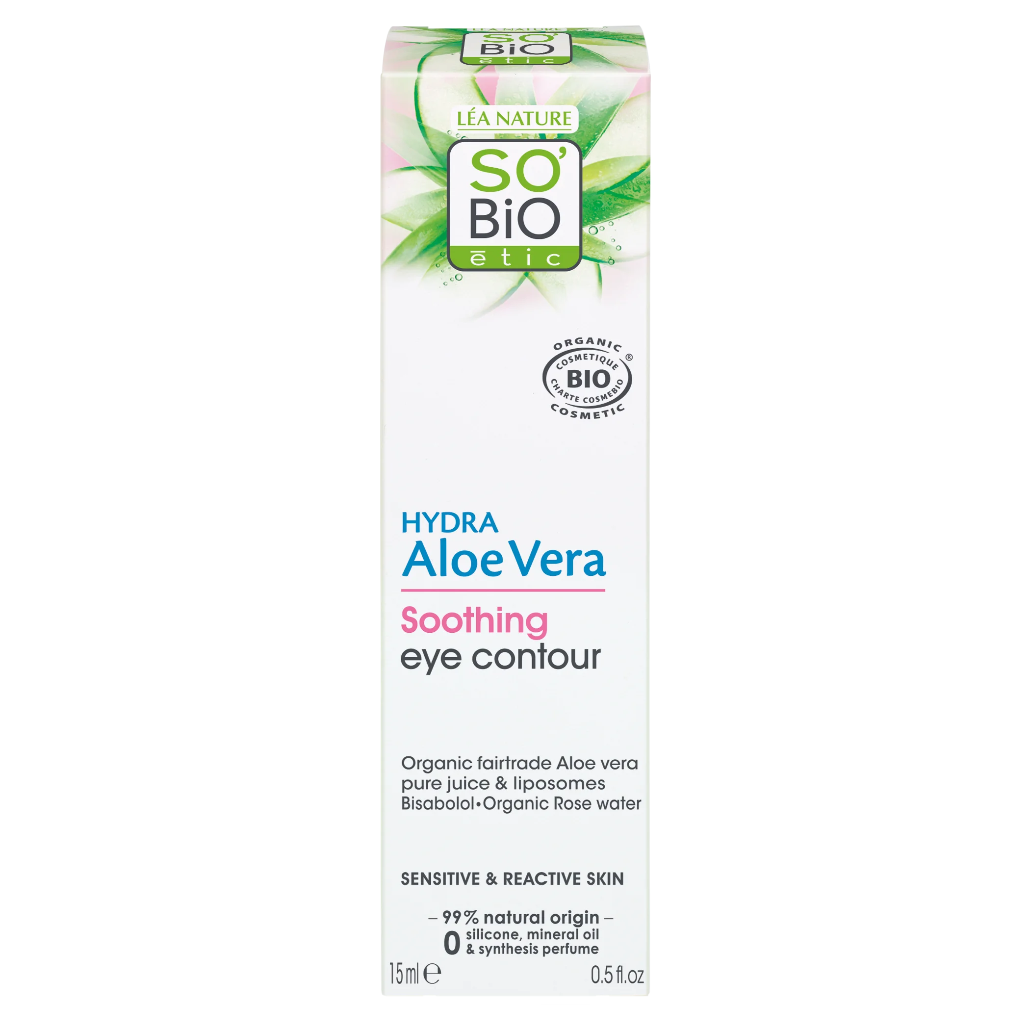 SO’BiO étic Kojący krem pod oczy z aloesem BIO (15 ml) - nawilża i łagodzi okolice oczu
