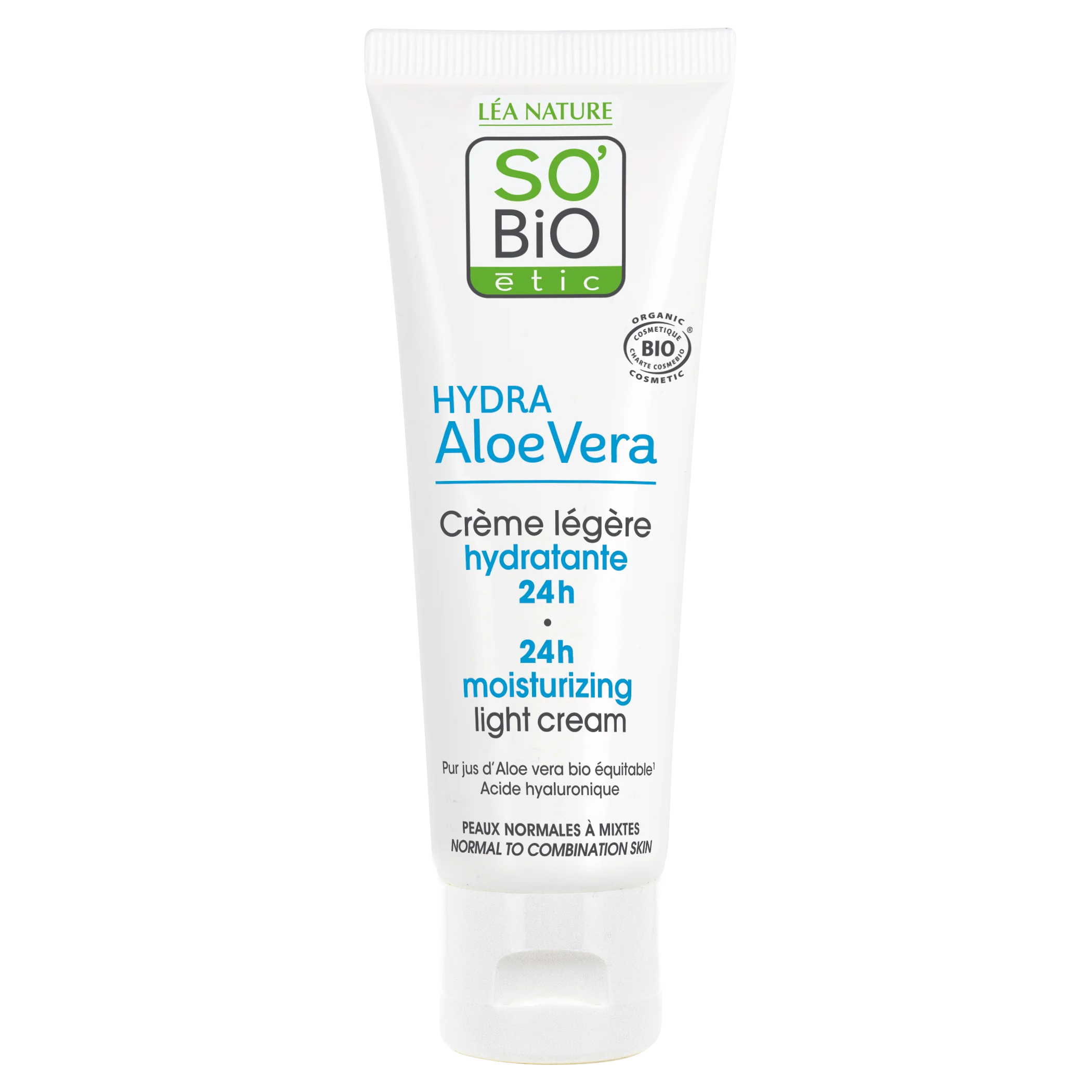 SO’BiO étic Lekki krem nawilżający na dzień z Aloesem BIO (50 ml) - z kwasem hialuronowym