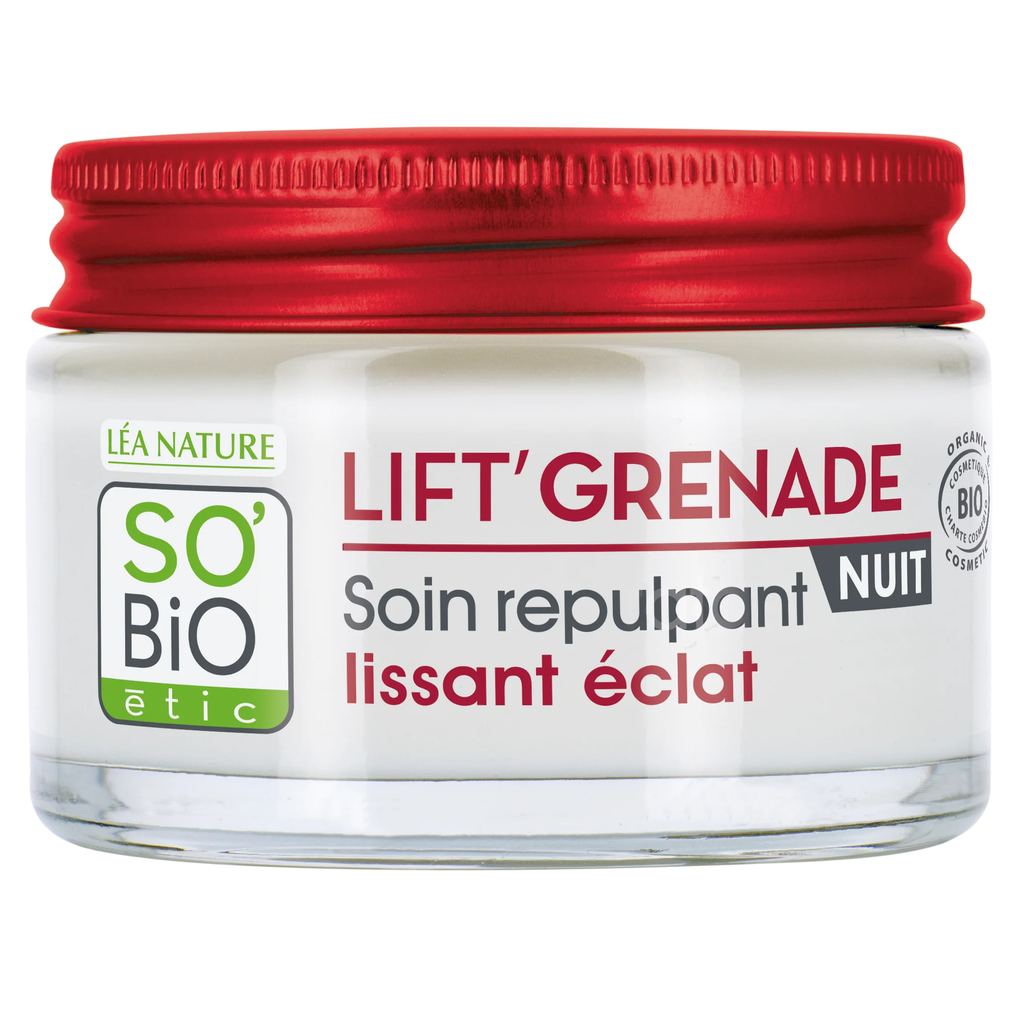 SO’BiO étic Krem na noc rozświetlający przeciwzmarszczkowy Lift'Grenade BIO (50 ml) - z granatem