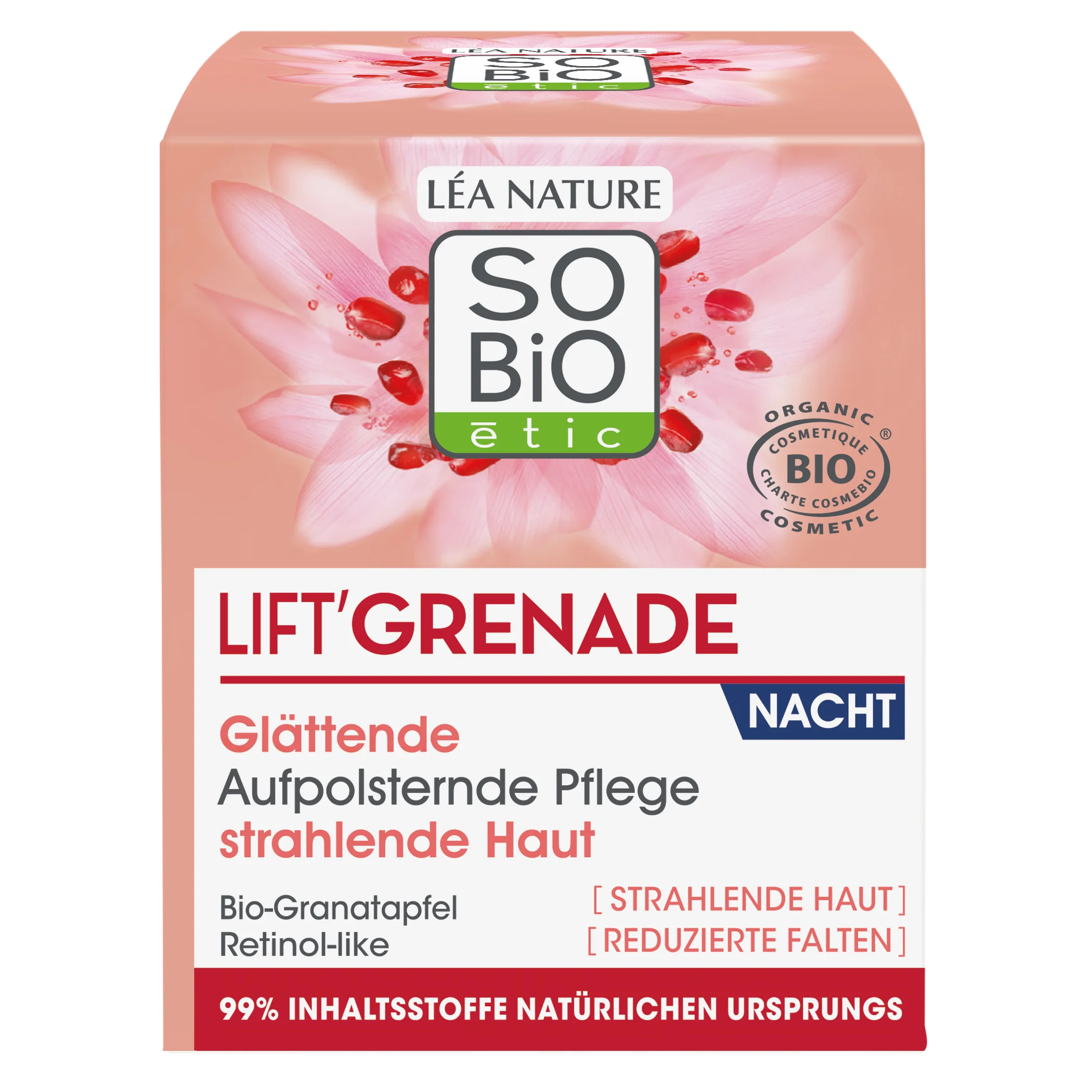 SO’BiO étic Krem na noc rozświetlający przeciwzmarszczkowy Lift'Grenade BIO (50 ml) - z granatem