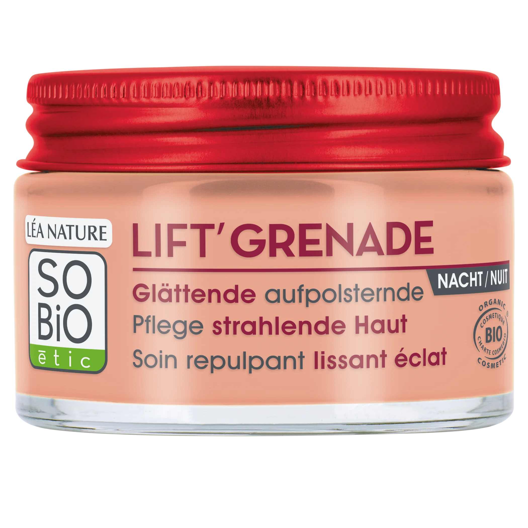 SO’BiO étic Krem na noc rozświetlający przeciwzmarszczkowy Lift'Grenade BIO (50 ml) - z granatem