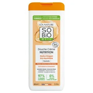 SO’BiO étic Krem pod prysznic NUTRITION z organicznym olejem arganowym BIO (650 ml) - idealny do suchej skóry