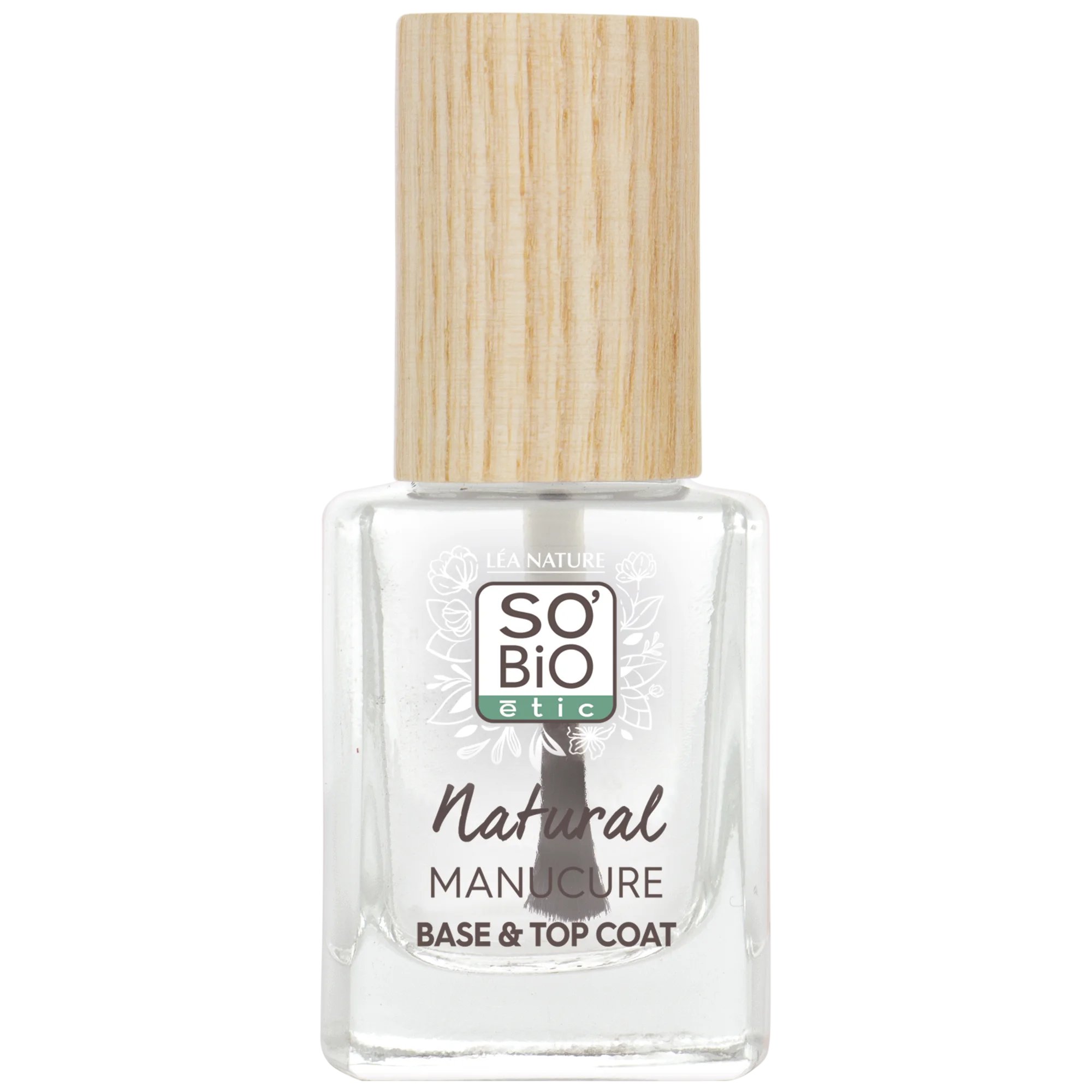 SO’BiO étic Lak do paznokci transparentny - baza i top coat (11 ml) - wzmacnia i wygładza paznokcie