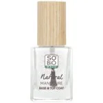 SO’BiO étic Lak do paznokci transparentny - baza i top coat (11 ml) - wzmacnia i wygładza paznokcie