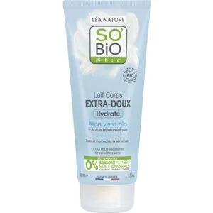 SO’BiO étic Mleczko do ciała extra nawilżające z aloesem i kwasem hialuronowym BIO (200 ml) - z kwasem hialuronowym