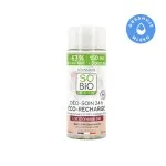 SO’BiO étic Wkład do 24-godzinnego nawilżającego dezodorantu roll-on z mlekiem oślim BIO (150 ml) - jeden wkład zastępuje trzy roll-ony