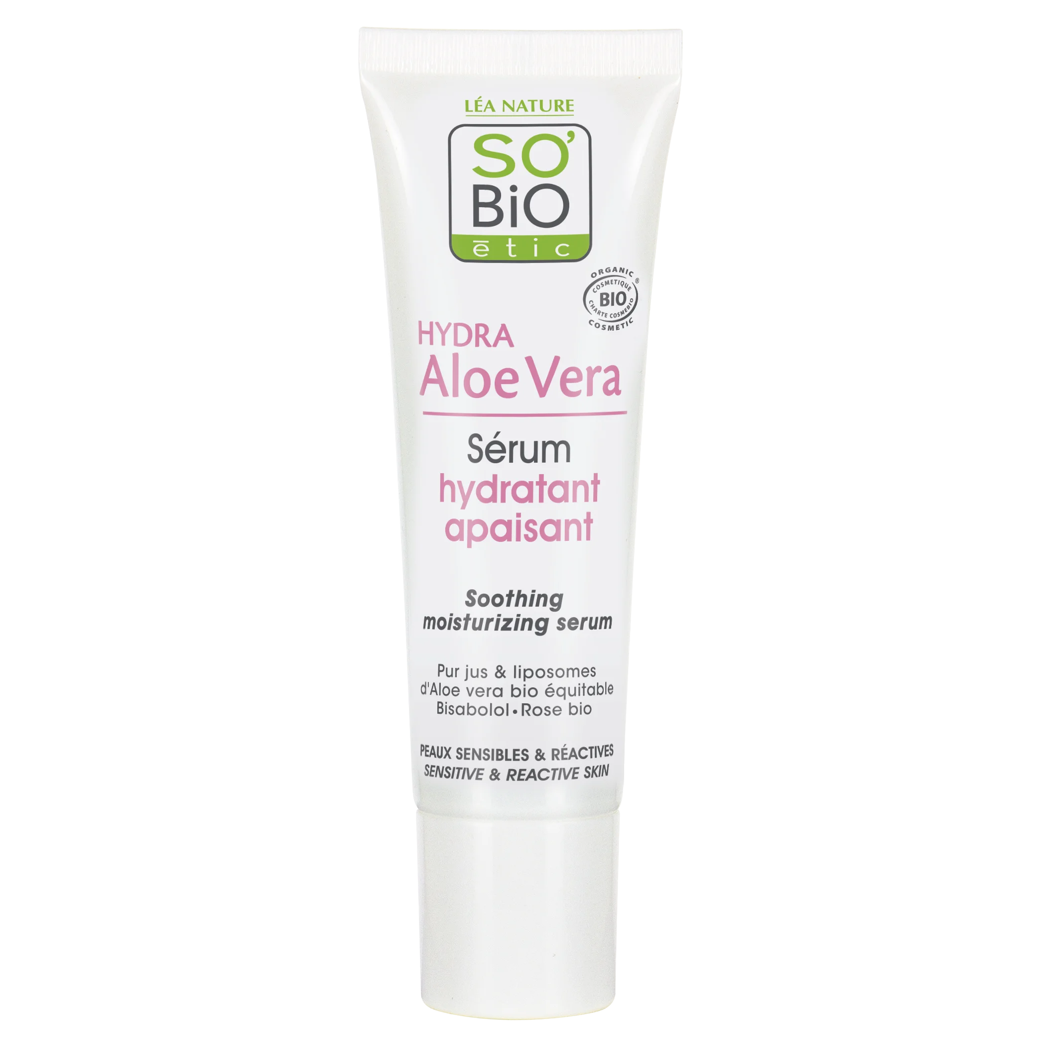 SO’BiO étic Serum do twarzy z Aloe vera – ukojenie i nawilżenie dla skóry wrażliwej BIO (30 ml) – nawilża, koi i rozświetla