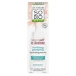 SO’BiO étic Wzmacniające serum nawilżające z ekologicznym mlekiem oślim (30 ml) - z kwasem hialuronowym