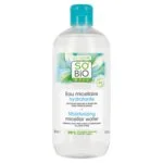 SO’BiO étic Woda micelarna nawilżająca z aloesem BIO (500 ml) - wzbogacona wodą chabrową