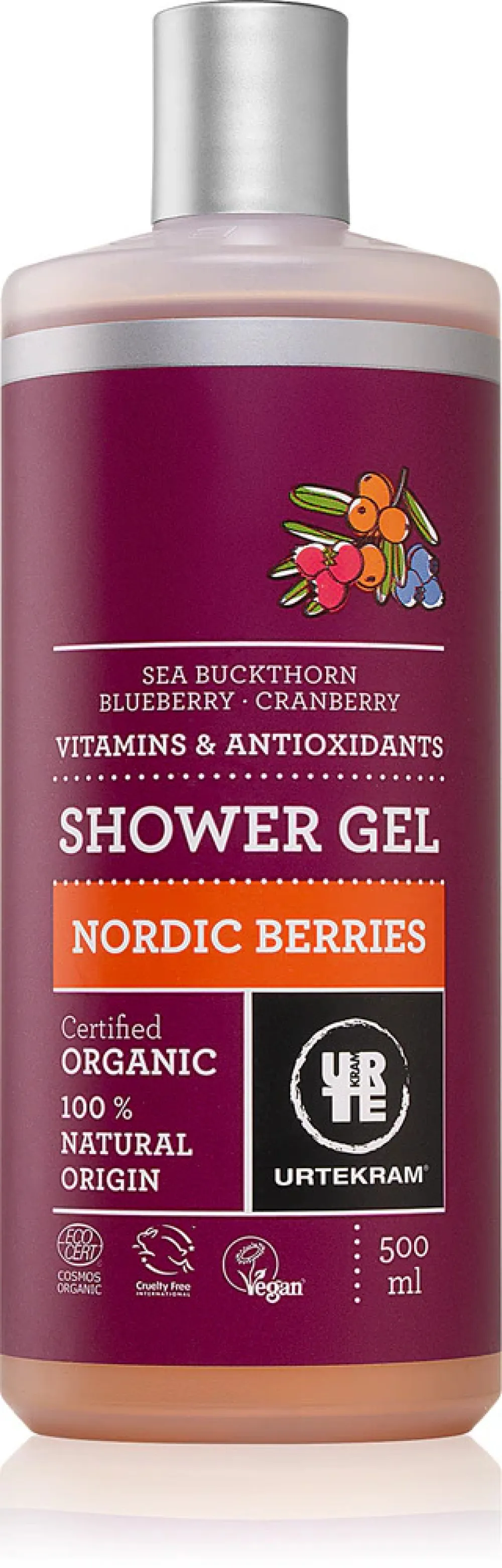 Urtekram Żel pod prysznic Nordic Berries 500ml BIO, VEG