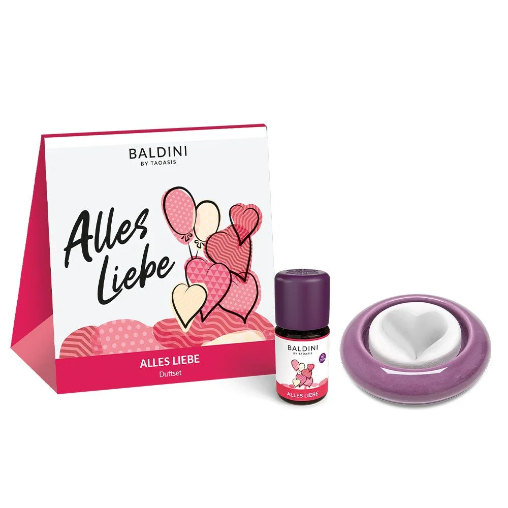 Taoasis Baldini Zestaw aromatyczny All the Love BIO (5 ml) - harmonizujący zapach z kamiennym dyfuzorem