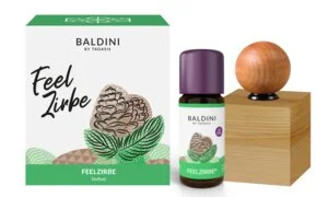 Taoasis Baldini Zestaw aromatyczny FeelPine BIO (10 ml) - drewniana dekoracja jako dyfuzor