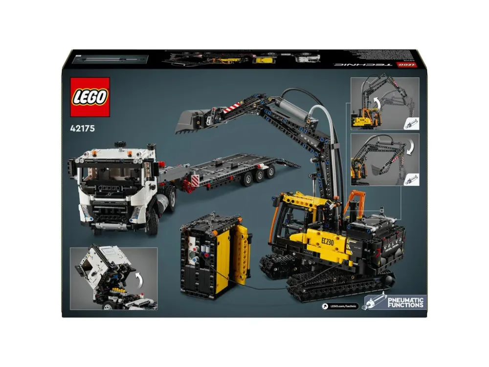 Technic 42175 Samochód ciężarowy Volvo FMX i elektryczna koparka Volvo EC230
