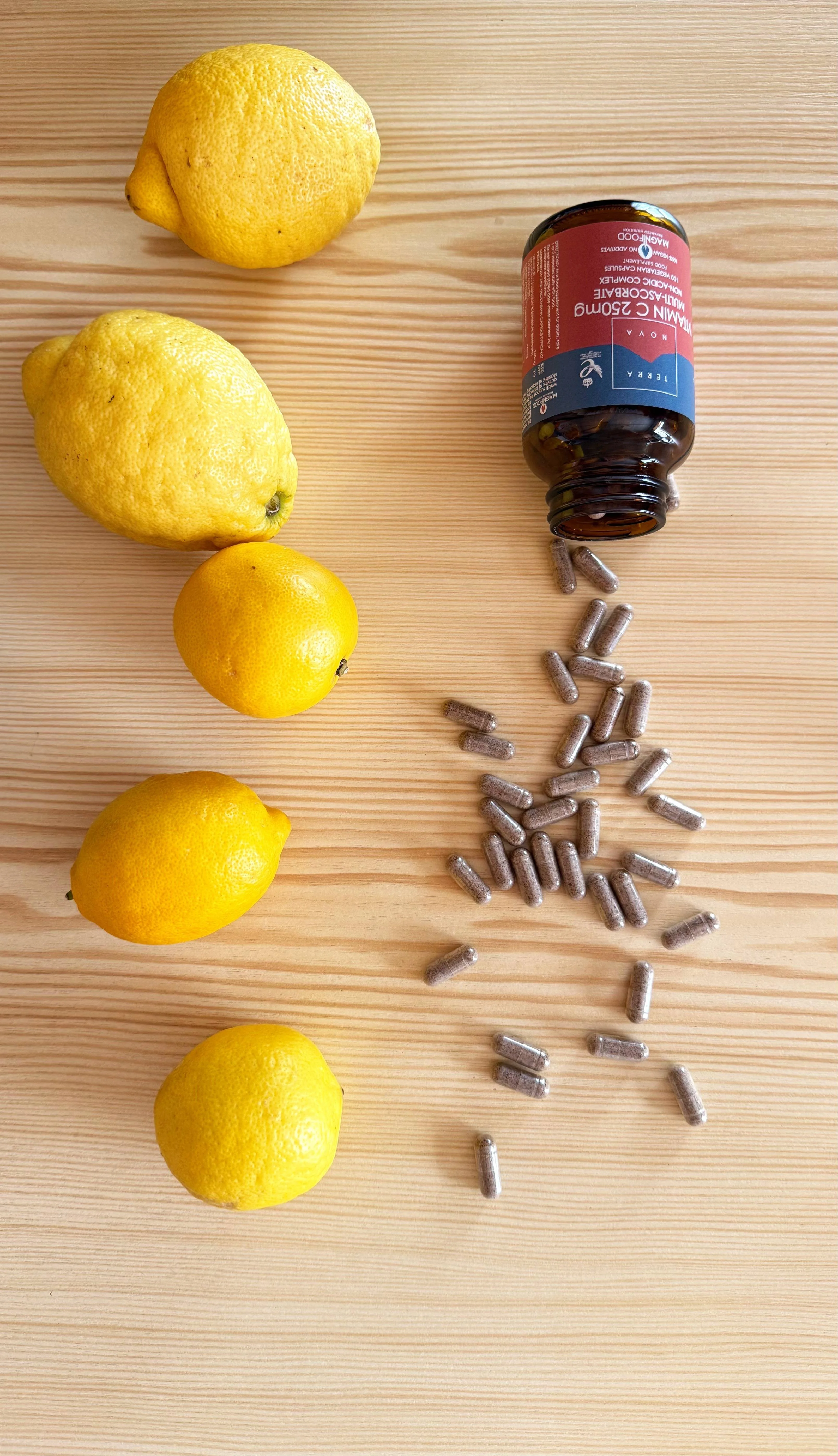 Terranova Health Witamina C 250 mg Kompleks 100 kapsułek - w formie askorbinianów mineralnych