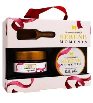 The Indulgent Bathing Co. Serene Moments zestaw prezentowy peeling do ciała 135 g + sól do kąpieli 105 g