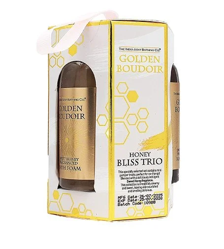 Golden Boudoir zestaw upominkowy żel pod prysznic 60 ml + pianka do kąpieli 60 ml + mleczko do ciała