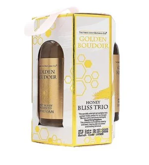 The Indulgent Bathing Co. Golden Boudoir zestaw upominkowy żel pod prysznic 60 ml + pianka do kąpieli 60 ml + mleczko do ciała