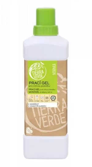Tierra Verde Żel do prania dla skóry wrażliwej (1 l) - idealny dla osób cierpiących na egzemę, alergików i dzieci