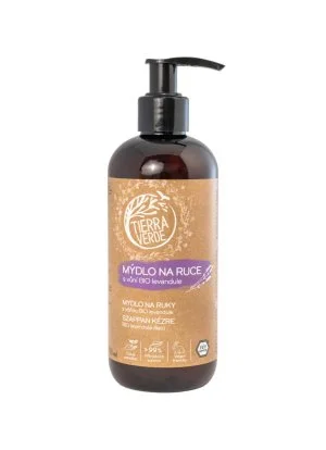 Tierra Verde Mydło do rąk w płynie - BIO Lawenda 290 ml - z czeską bio babką lancetowatą