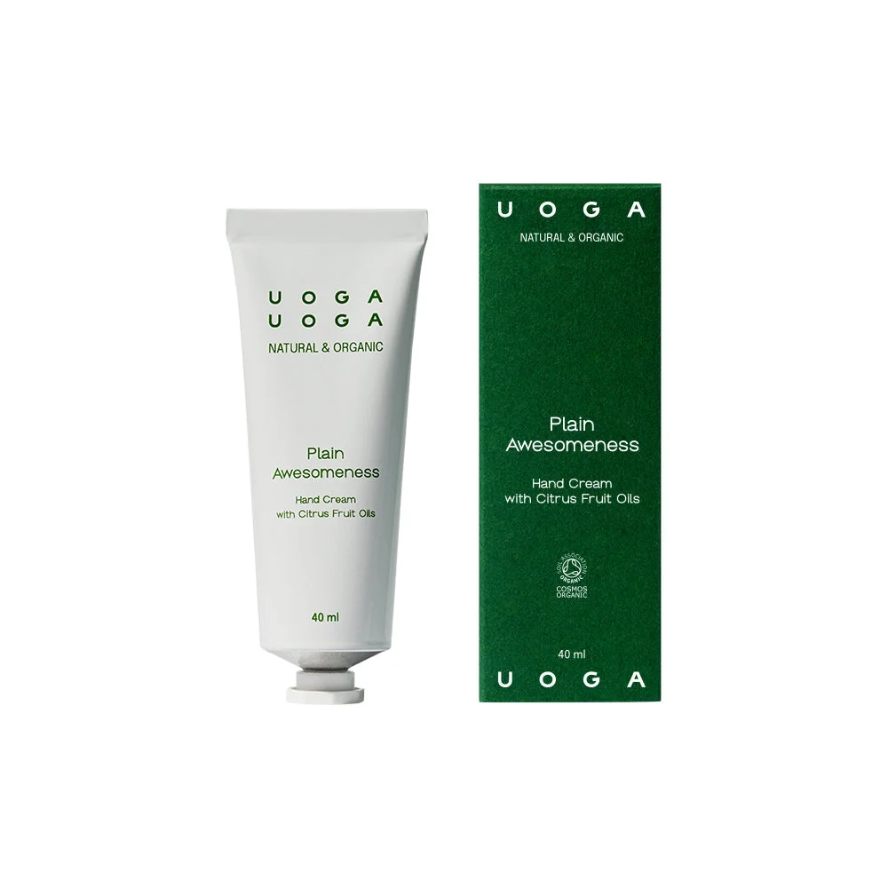 Uoga Uoga Nawilżający krem do rąk Plain Awesomeness BIO (40 ml) - o świeżym cytrusowym zapachu