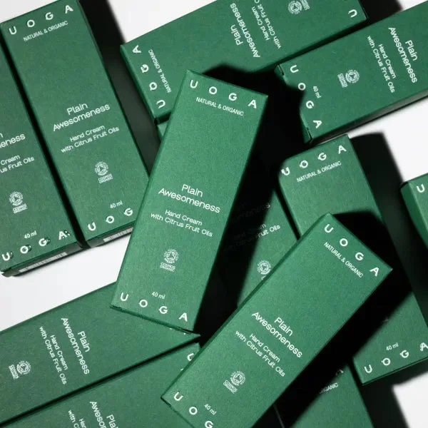 Uoga Uoga Nawilżający krem do rąk Plain Awesomeness BIO (40 ml) - o świeżym cytrusowym zapachu
