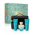 Pour Femme Dylan Turquoise + żel pod prysznic 100 ml + żel do ciała 100 ml + kosmetyczka woda toaletowa dla kobiet