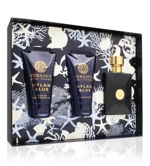 Versace Dylan Blue Pour Homme zestaw prezentowy 50 ml + żel pod prysznic 50 ml + balsam po goleniu woda toaletowa dla mężczyzn