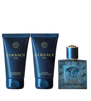 Versace Eros zestaw prezentowy 50 ml + żel pod prysznic 50 ml + balsam po goleniu woda toaletowa dla mężczyzn