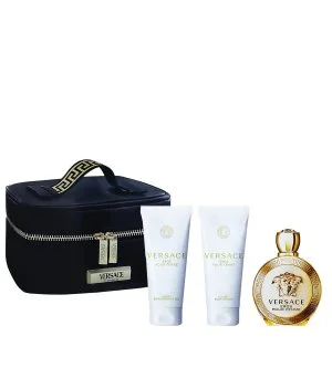 Versace Eros Pour Femme zestaw prezentowy + balsam do ciała 100 ml + żel pod prysznic 100 ml + kosmetyczka woda perfumowana dla kobiet