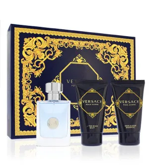 Versace Pour Homme zestaw upominkowy dla mężczyzn woda toaletowa 50 ml + balsam po goleniu 50 ml + żel pod prysznic 50 ml