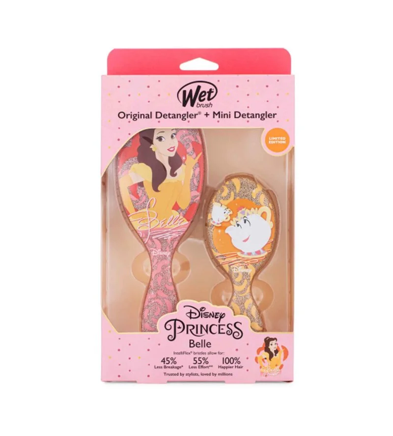 Disney Princess Belle zestaw prezentowy szczotka do włosów Original Detangler + szczotka do włosów Mini Detangler